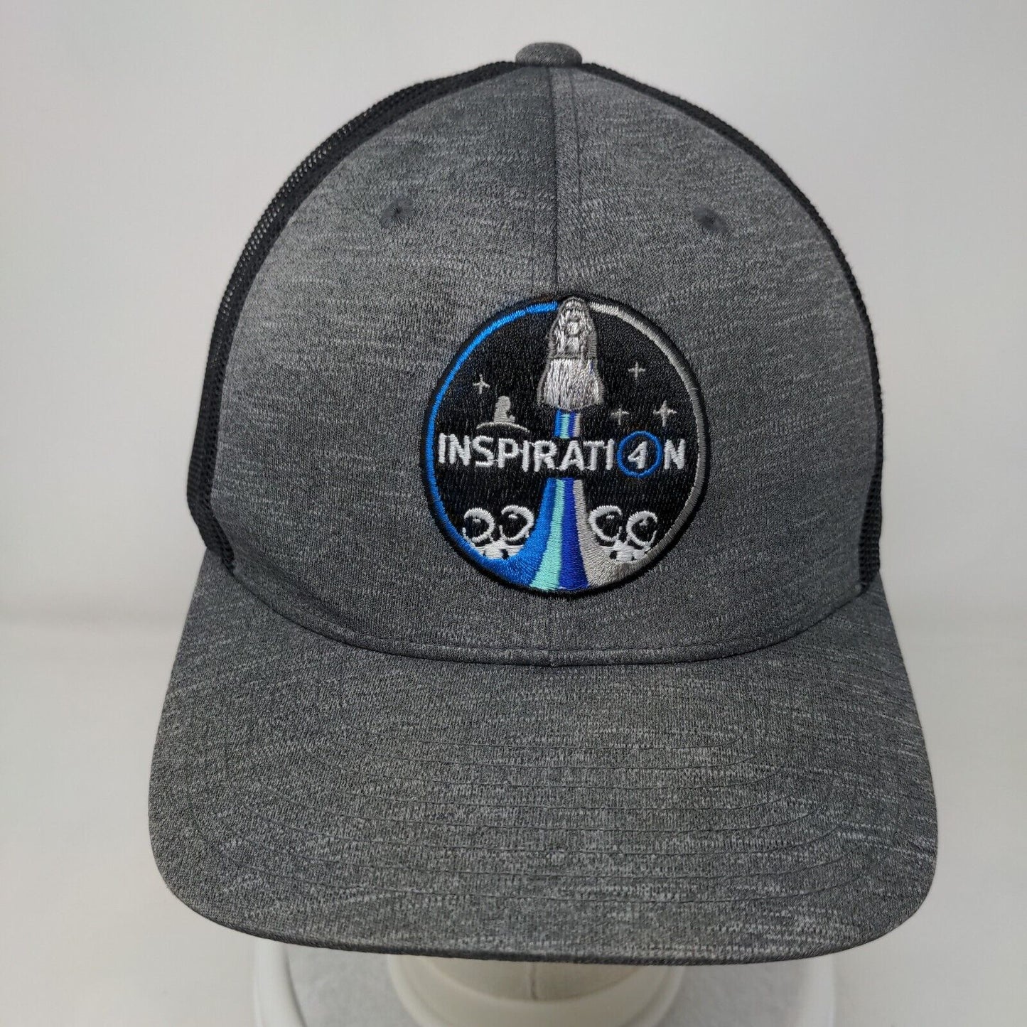 Inspiration Snapback Mesh Back Trucker Hat Gray One Size Embroidered