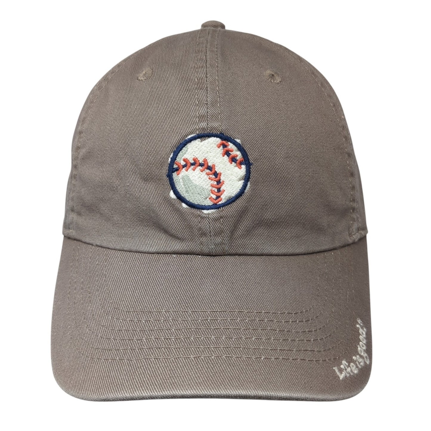 Life is Good Slideback Baseball Cap Brown OS Adjustable Embroidered 6 Panel