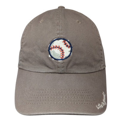 Life is Good Slideback Baseball Cap Brown OS Adjustable Embroidered 6 Panel