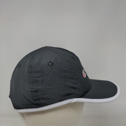 Champion Strapback Hat Black OSFA Adjustable Embroidered Vented Holes 6 Panel