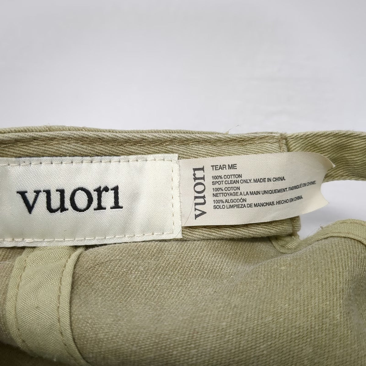 Vuori Baseball Cap Green One Size Adjustable Embroidered Cotton Slideback Hat