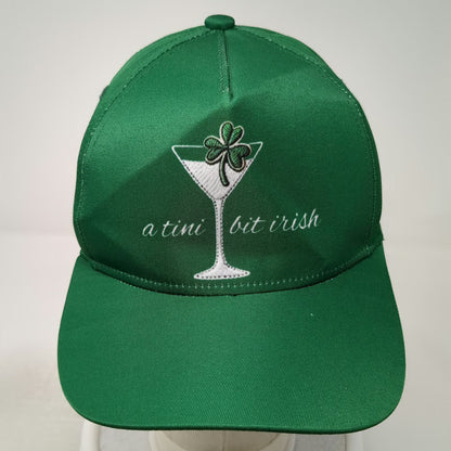 5 Panel Hat Green One Size Martini Glass Shamrock A Tini Bit Irish Snapback
