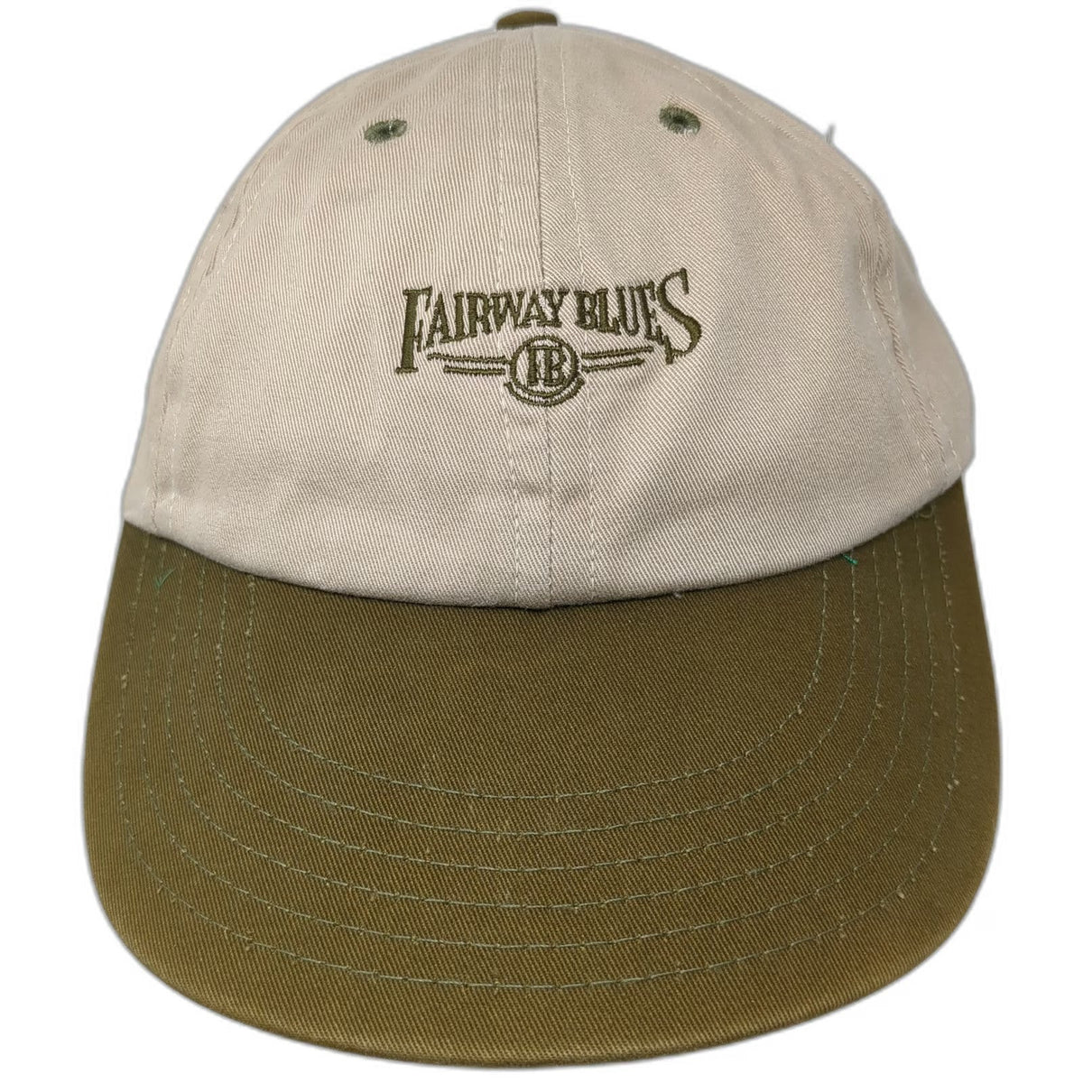 Fairway Blues Baseball Cap Beige Brown One Size Strapback Green Underbrim Golf