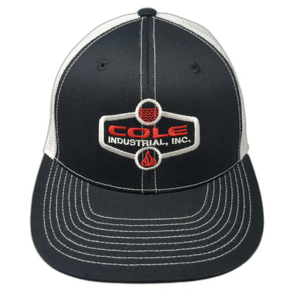 Pacific Headwear Trucker Hat Black One Size Cole Industrial Mesh Snapback Logo