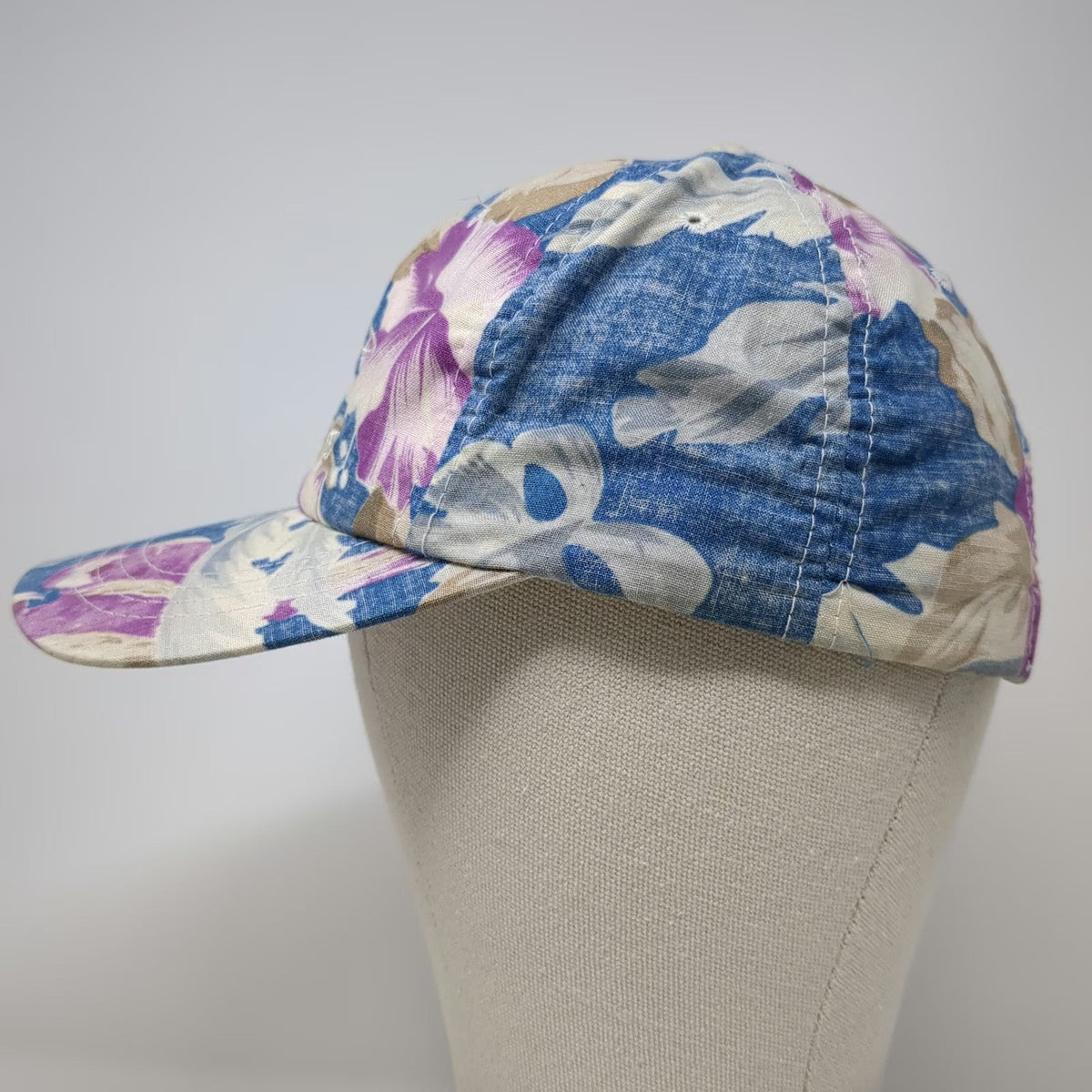 Ducks Unlimited Trucker Hat Blue Floral Print Snapback One Size Embroidered