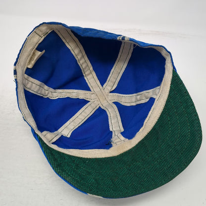 Landry Cap Baseball Cap Blue 7 1/8 Geometric Stripe Fitted USA Made Hat Vintage