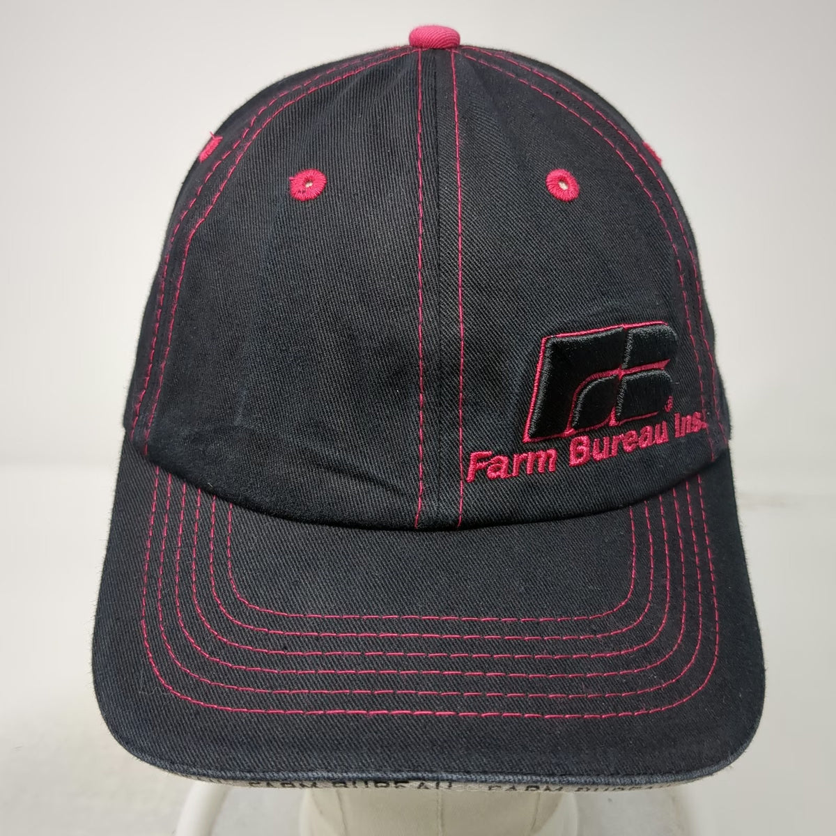 Buck's Bags Baseball Cap Black One Size Farm Bureau Ins Idaho Pink Stitching Hat