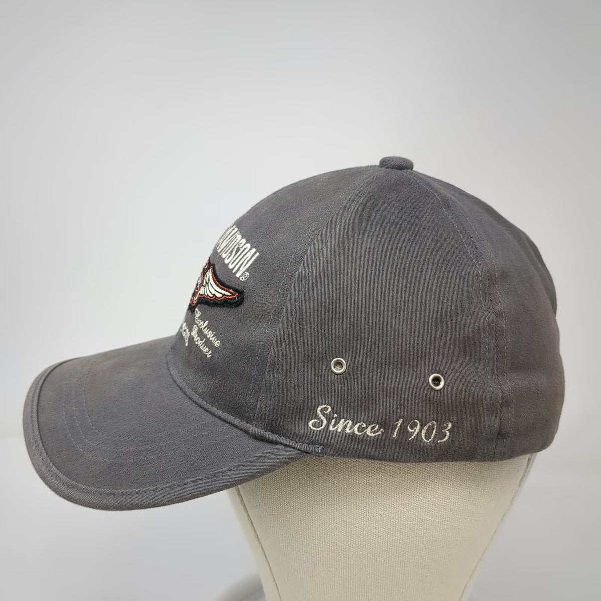 Harley-Davidson Baseball Cap Gray One Size Motorcycle Since 1903 Stretch Fit Hat