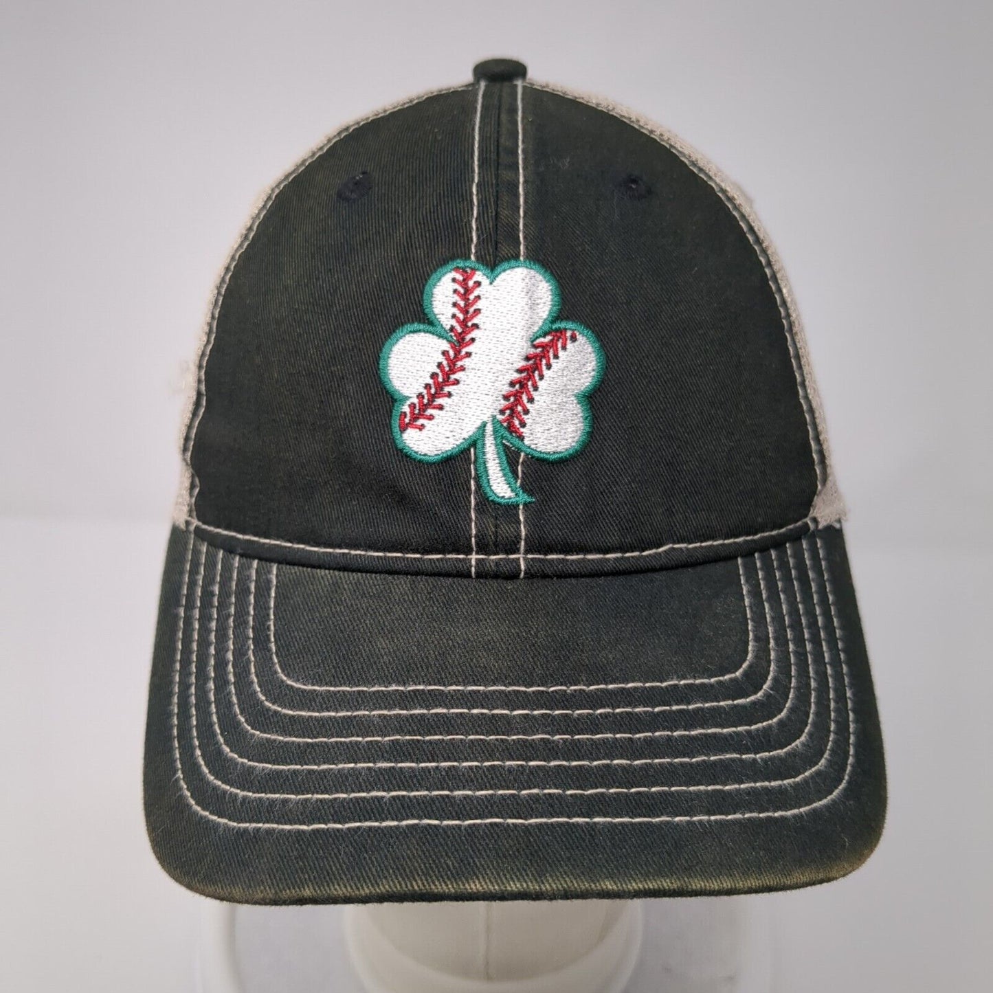 Shamrock Clover Snapback Trucker Hat Multi One Size Mesh Back Ahead