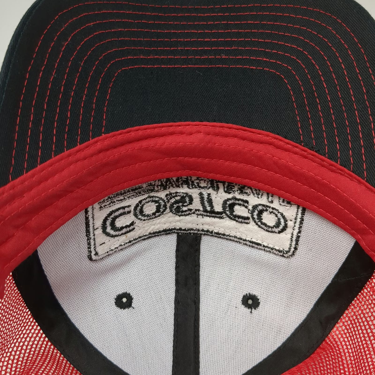 Bamko Costco Wholesale Trucker Hat Black Red One Size Mesh Snapback Patch Logo