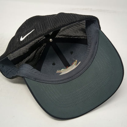 Nike Baseball Cap Black M The Coeur d'Alene Idaho Golf Mesh Flexfit Swoosh Hat