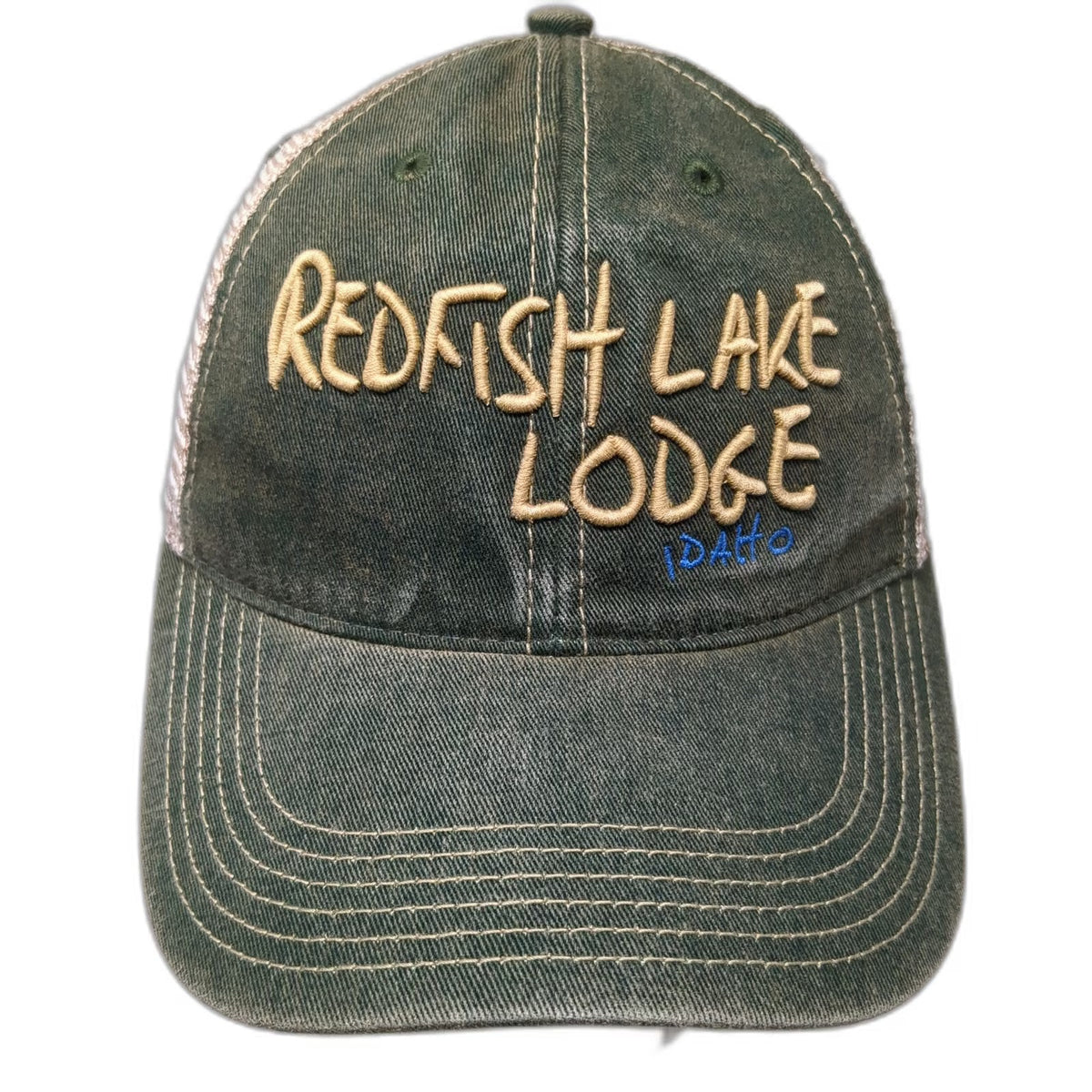 Legacy Trucker Hat Green One Size Redfish Lake Lodge Idaho Mesh Snapback