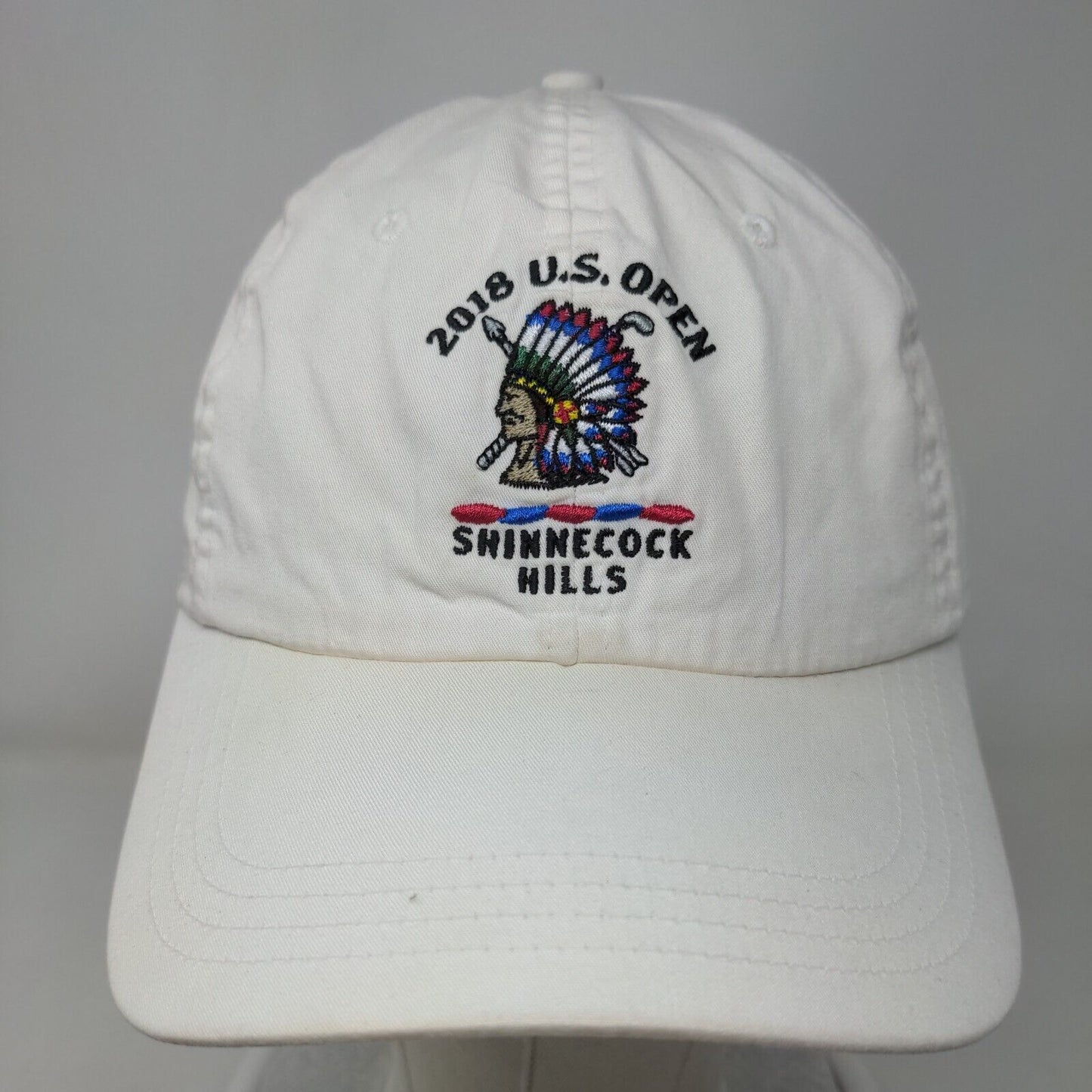 2018 US Open Shinnecock Hills Strapback Hat White Classic Cut Embroidered