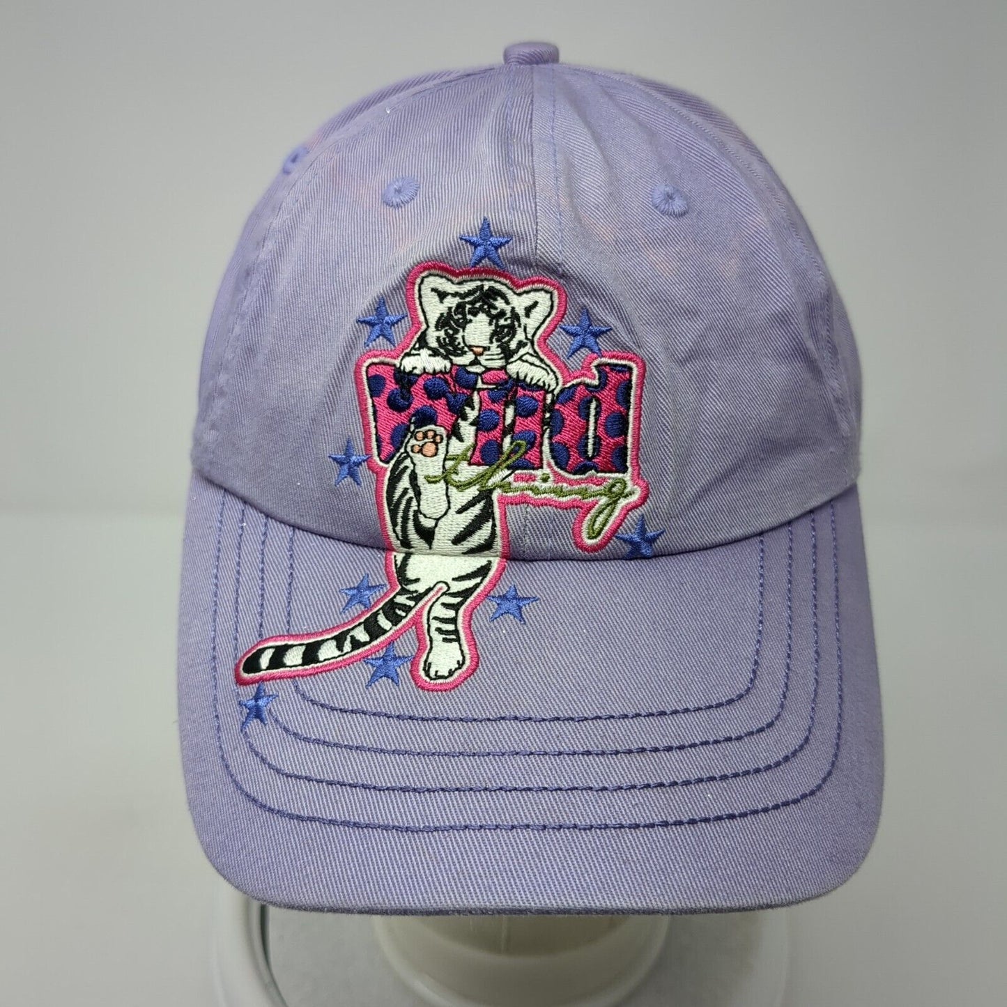 Wild Thing Tiger Strapback Hat Purple One Size Adjustable Rainforest Cafe