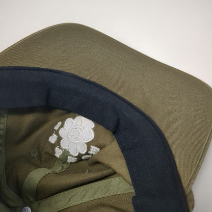 Stance Baseball Cap Green One Size Slideback Embroidered Flower Smiley Hat