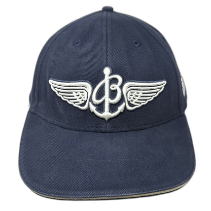 Breitling Baseball Cap Blue OSFM Embroidered Logo Winged Anchor Strapback Hat