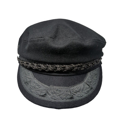 Nautilus Caps Greek Captain's Cap Wool Rope Black Size 7 3/8 Piraeus