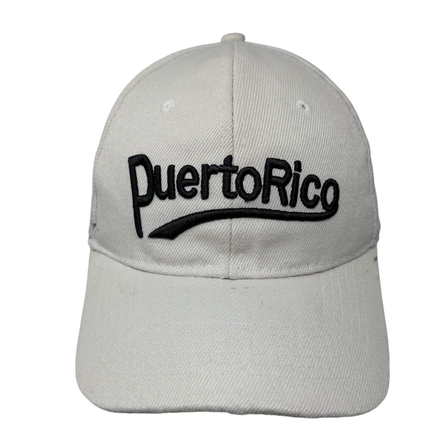 Puerto Rico Strapback Hat Tan One Size Adjustable 6 Panel Embroidered