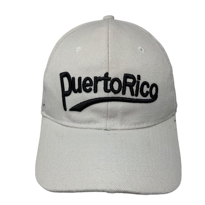 Puerto Rico Strapback Hat Tan One Size Adjustable 6 Panel Embroidered