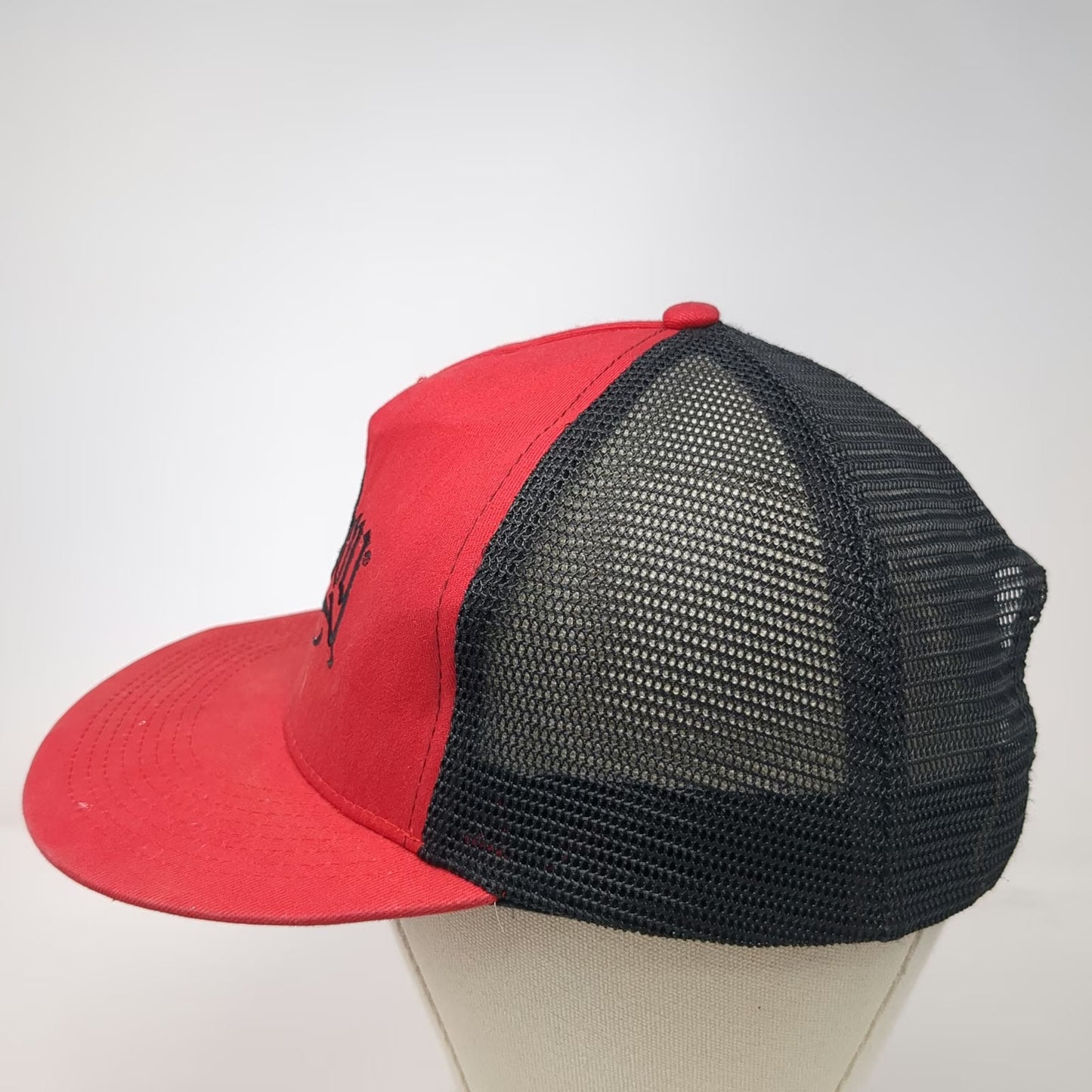 Sick Boy Motorcycles Trucker Hat Red One Size Snapback Mesh Black Embroidered