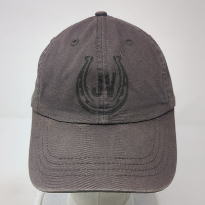JV Horseshoe Slideback Hat Gray One Size Adjustable Solid 6 Panel