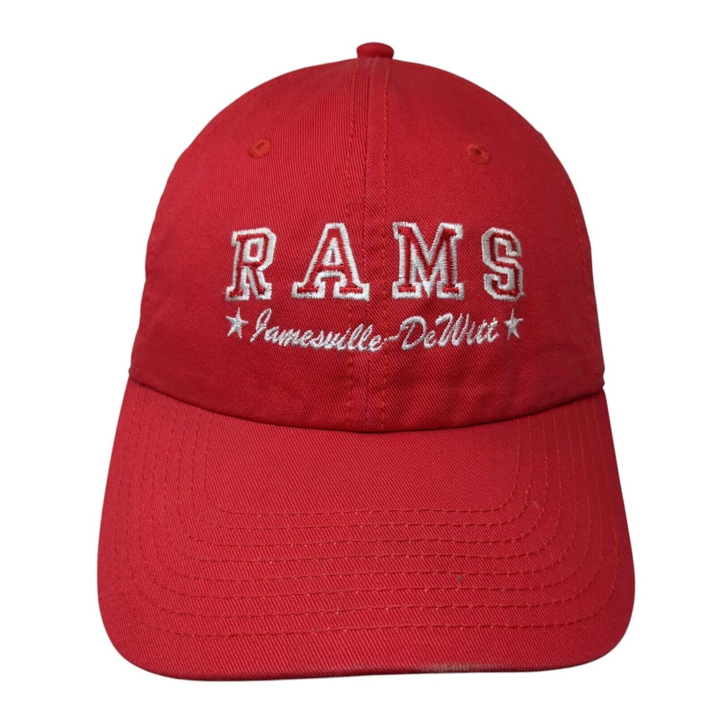 RAMS Jamesville DeWitt Slideback Hat Red One Size Adjustable Embroidered Cotton