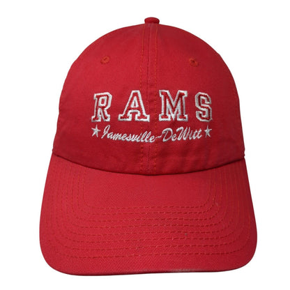 RAMS Jamesville DeWitt Slideback Hat Red One Size Adjustable Embroidered Cotton