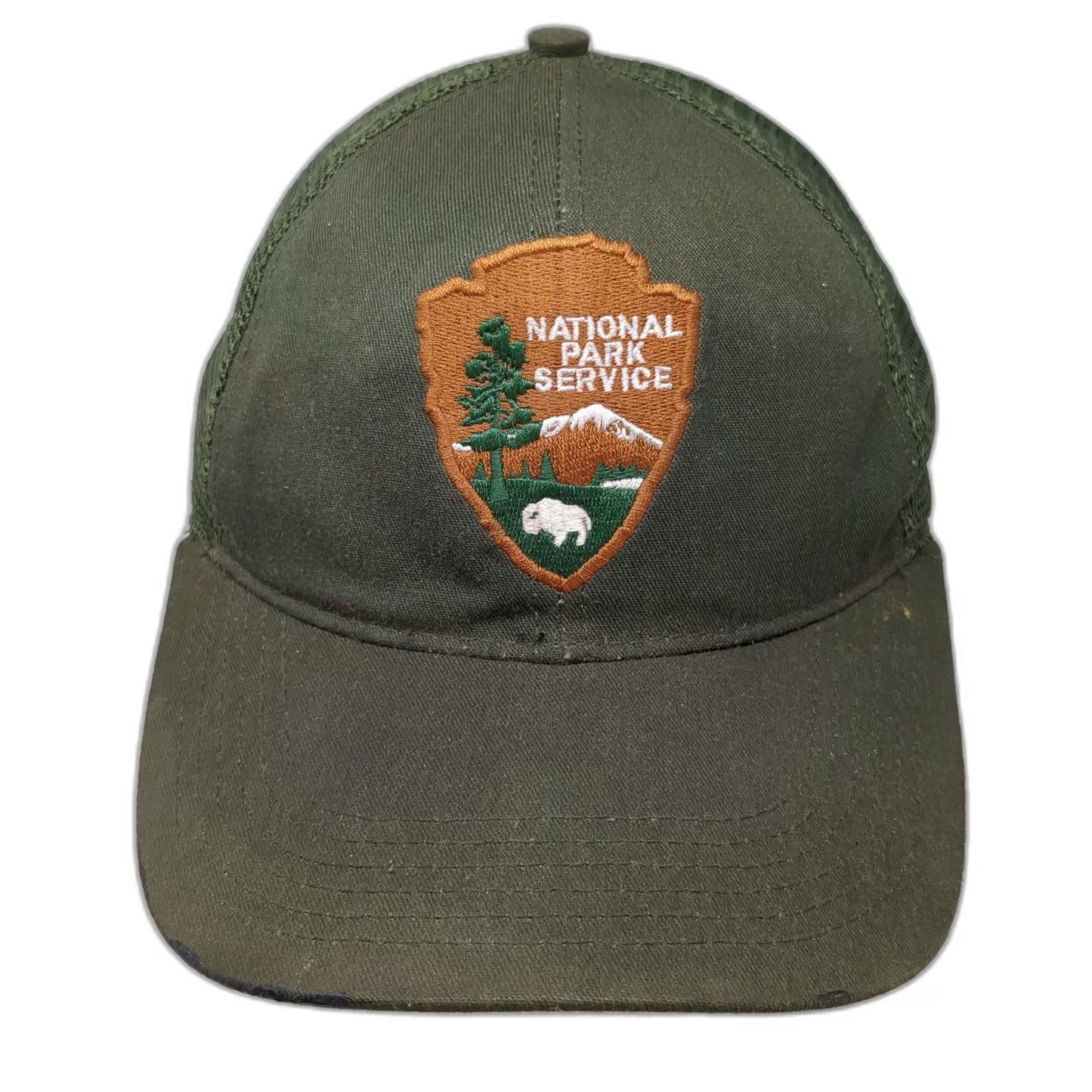 National Park Service Green Trucker Hat One Size Mesh Snapback Patch USA Vintage