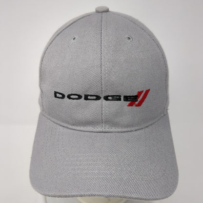 Dodge Strapback Hat Gray One Size Adjustable Embroidered Solid 6 Panel