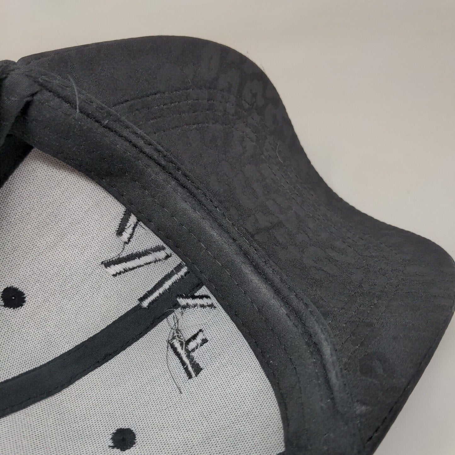 Unbranded Slideback Hat Black One Size Embroidered Animal Print 6 Panel