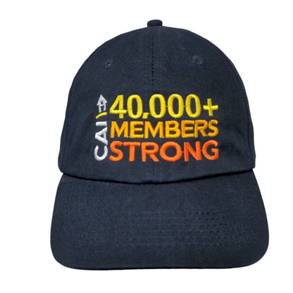 CAI 40,000+ Members Strong Slideback Hat Blue OSFA Adjustable Embroidered Cotton