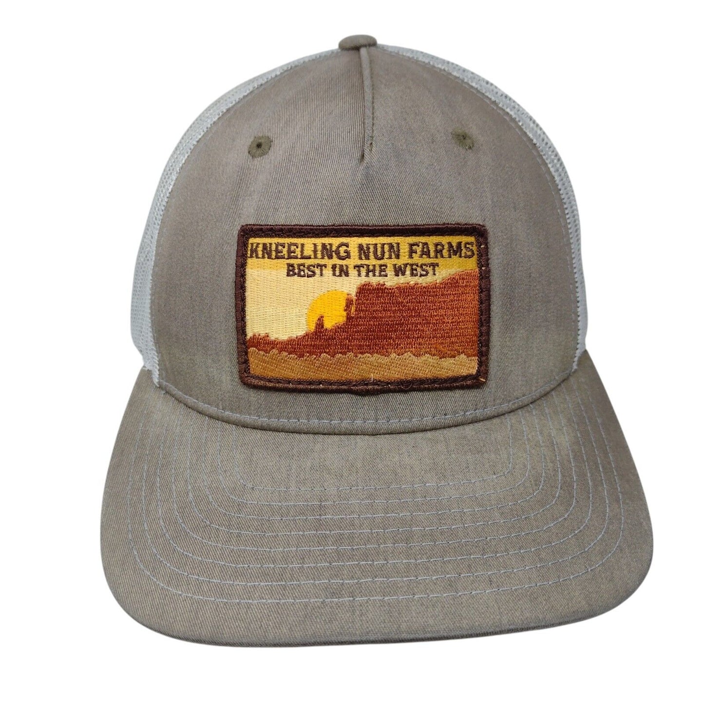 Kneeling Nun Farms Patch Snapback Trucker Hat Multi One Size Mesh Back