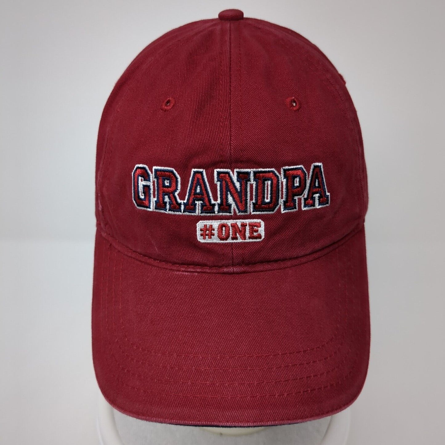 Grandpa #One Slideback Hat Red One Size Adjustable Embroidered 6 Panel