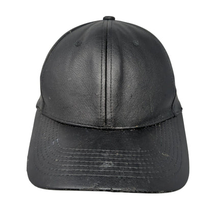 Pit Bull Premium Strapback Hat Black One Size Adjustable Leather Blank