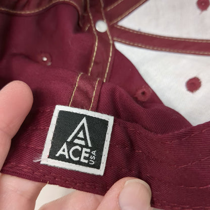 Ace USA Baseball Cap Red One Size Alaska 1959 Mountain Contrast Stitch Hat
