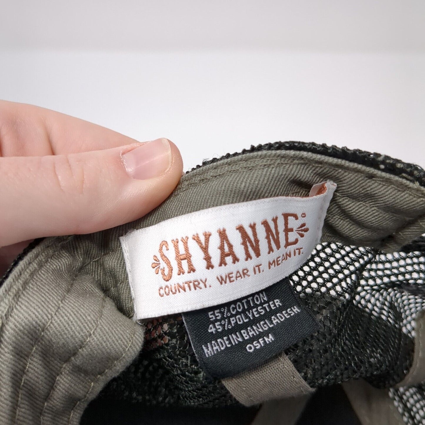 Longhorn Patch Snapback Trucker Hat Black One Size Mesh Back Shyanne