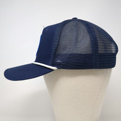Blue Trucker Hat One Size Mesh Snapback Rope Keno Lottery Massachusetts Patch