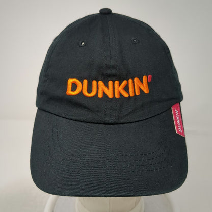 Dunkin' Baseball Cap Black One Size Strapback Embroidered Coffee Logo Adjustable