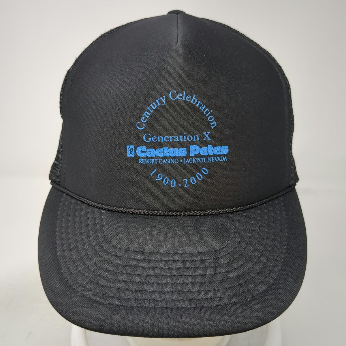 Otto Trucker Hat Black Blue One Size Cactus Petes Casino Mesh Anniversary