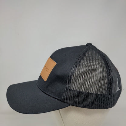 Camp Chef Leather Patch Snapback Trucker Hat Black OSFA Mesh Back