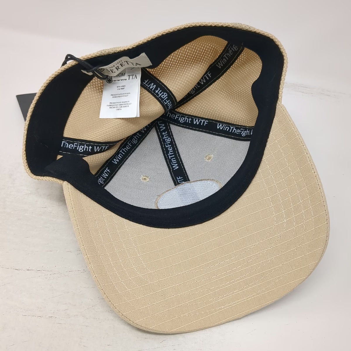 Beretta Baseball Cap Beige M Shield Logo Mesh Back Flexfit Shooting Hat W/Tags