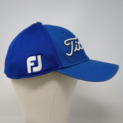 Titleist Baseball Cap Blue XL Pro V1 FootJoy Logo Mesh Back Stretch Fitted Hat
