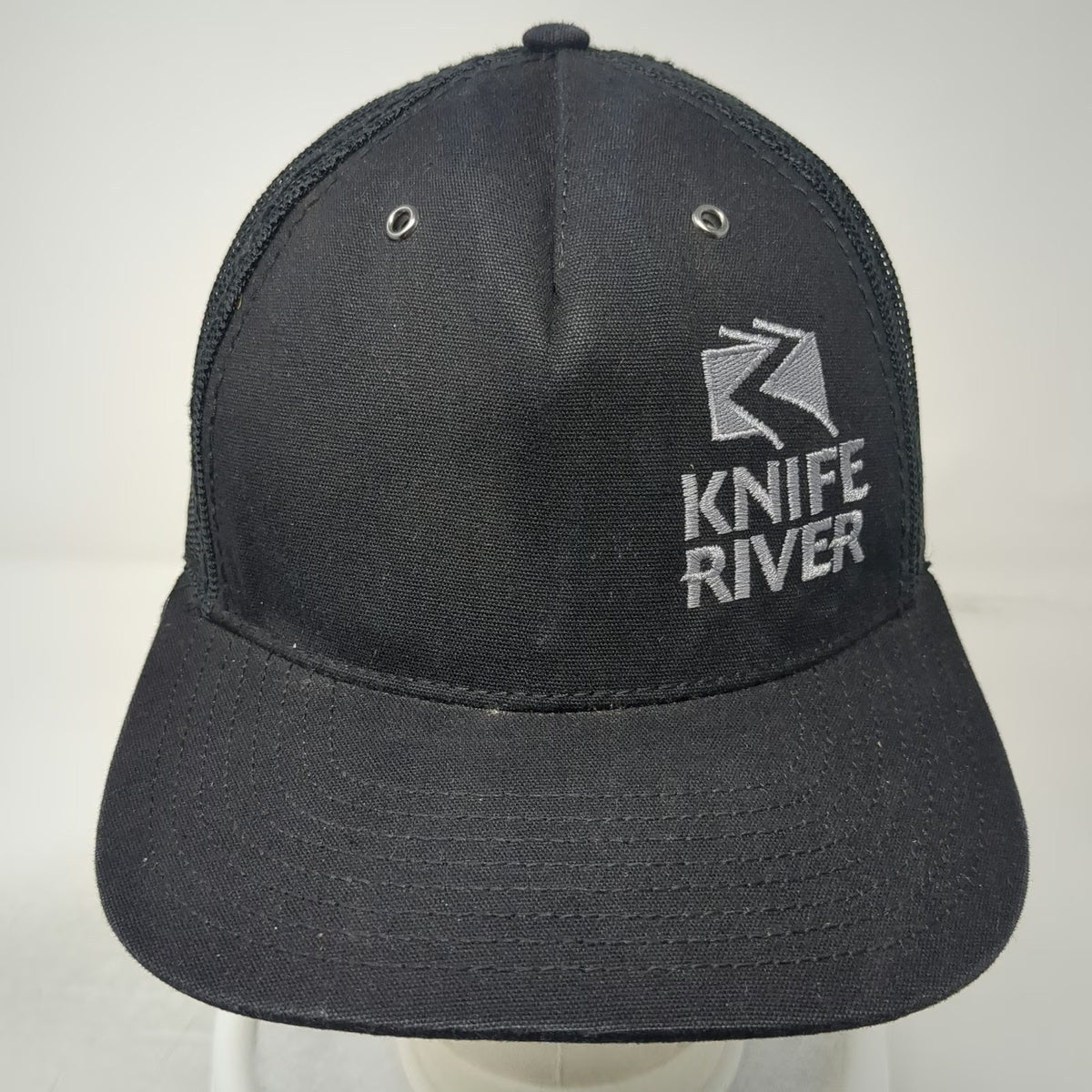 Richardson Trucker Hat Black One Size Knife River Mesh Snapback Workwear Cap