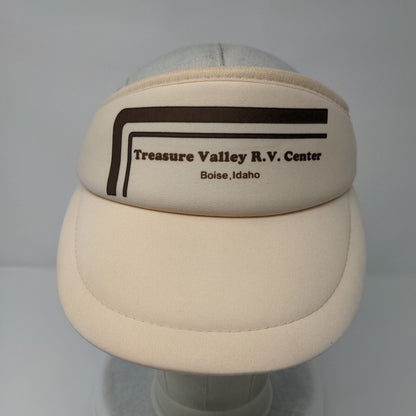 Treasure Valley R.V. Center Strapback Visor Hat Tan OSFA Adjustable
