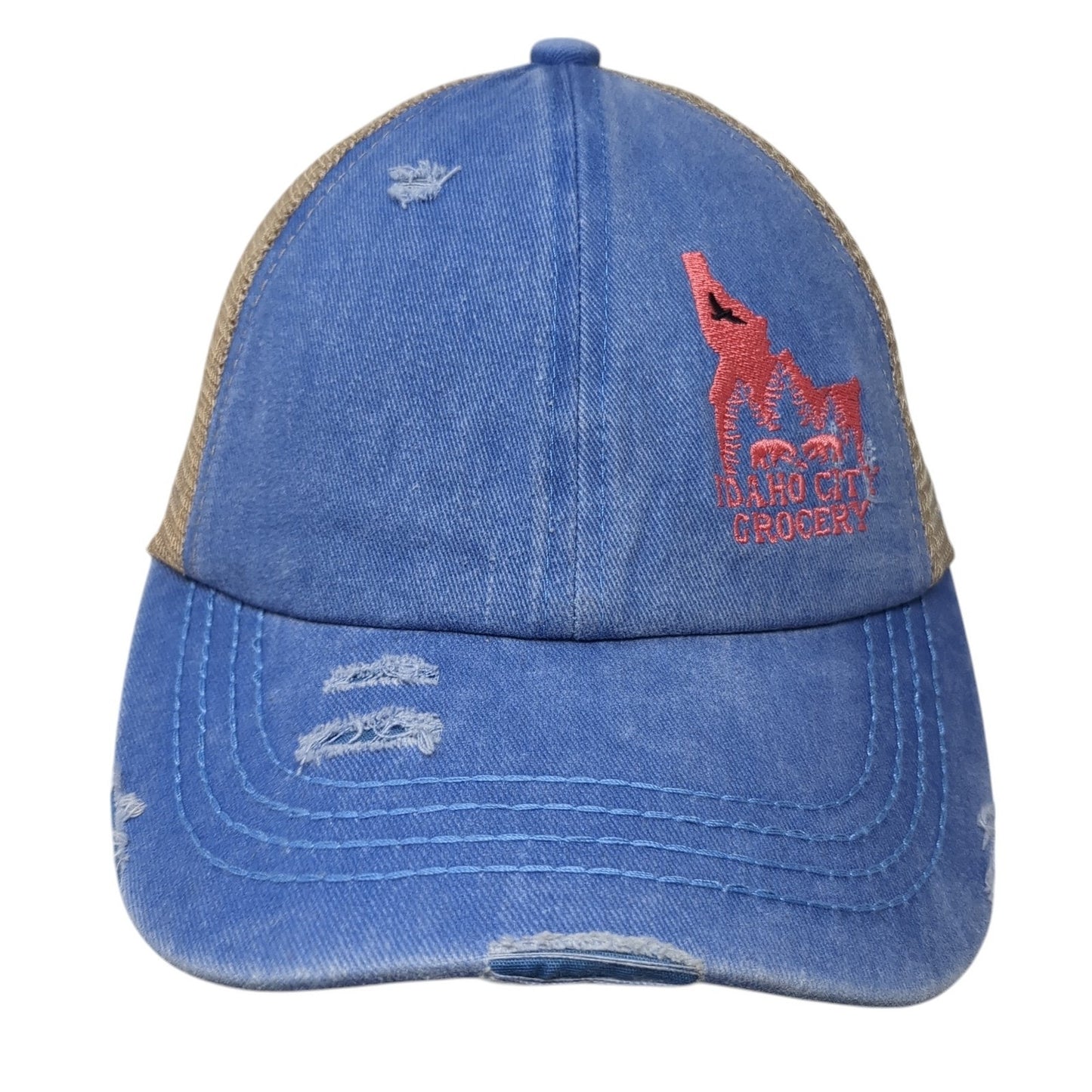 Idaho City Grocery Trucker Hat Multicolor OS Adjustable Distressed Mesh Back