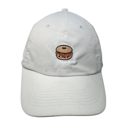 Burger Strapback Baseball Cap White One Size Adjustable Embroidered Imperial