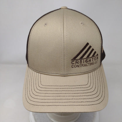 Creighton Contracting LLC Snapback Trucker Hat Tan One Size Mesh Back Richardson