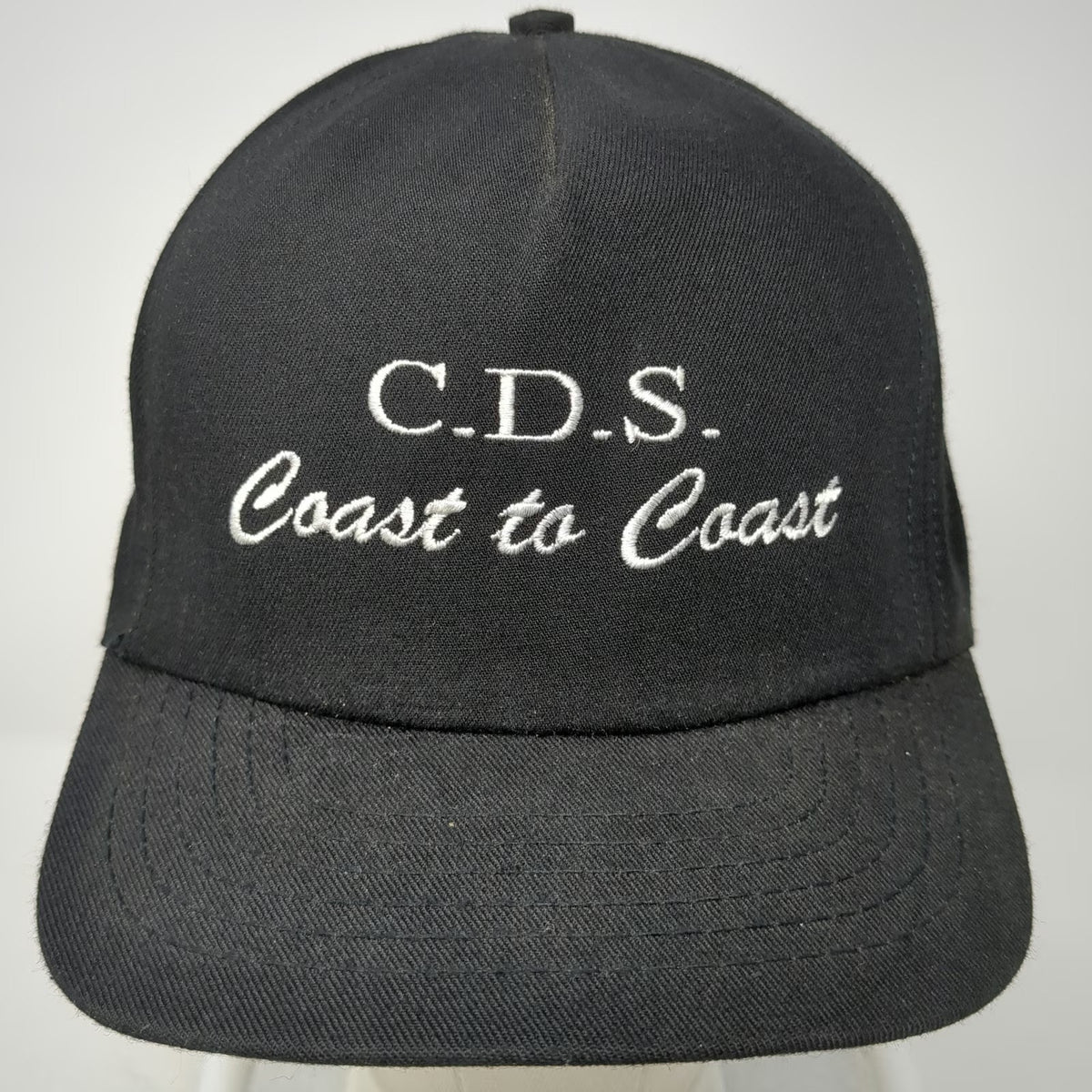 Stylemaster Hat 5 Panel Black One Size Snapback CDS Coast Script Logo Flat Brim