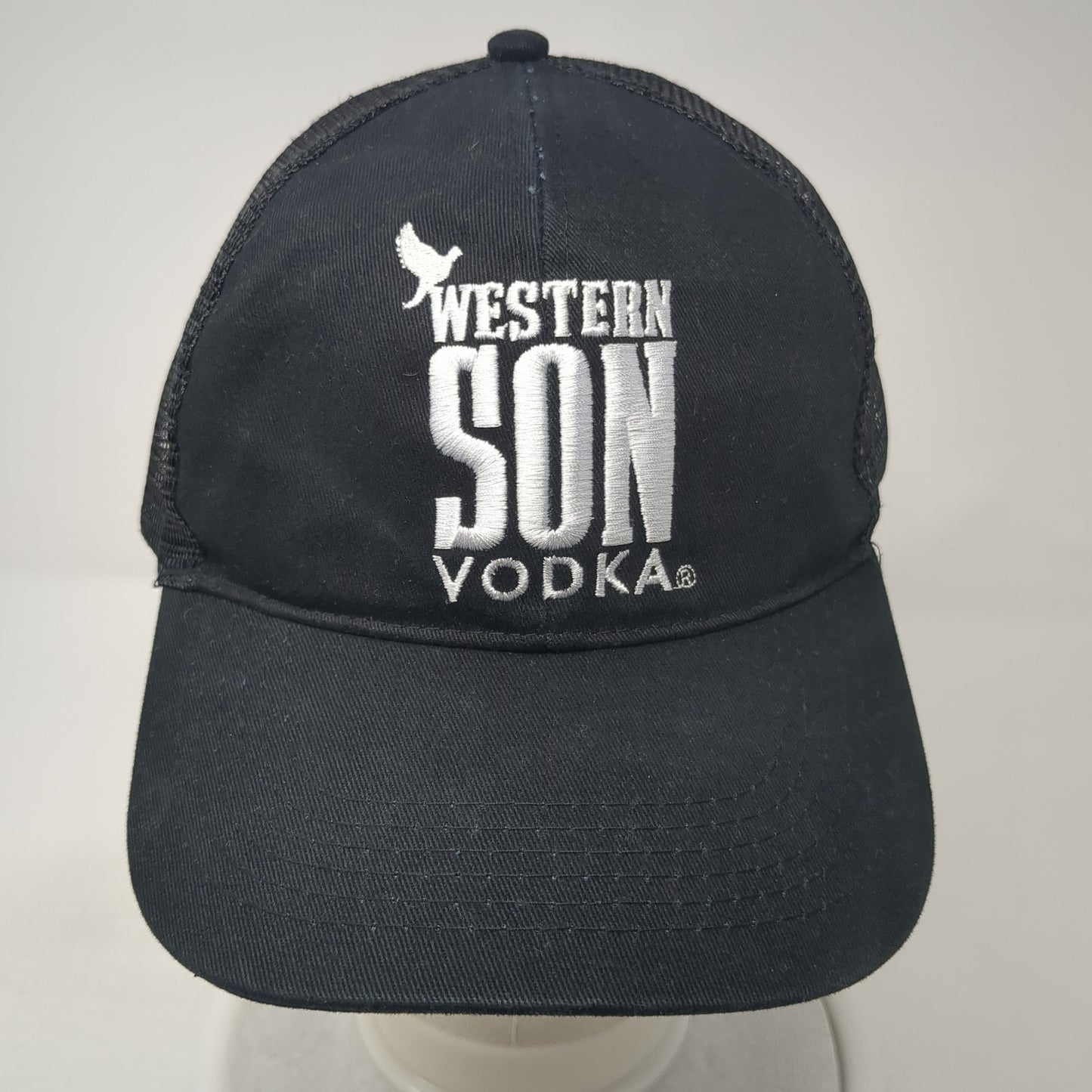 Western Son Vodka Snapback Trucker Hat Black One Size Adjustable Mesh Back
