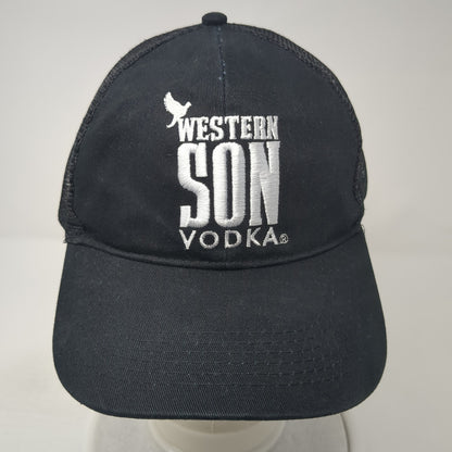 Western Son Vodka Snapback Trucker Hat Black One Size Adjustable Mesh Back
